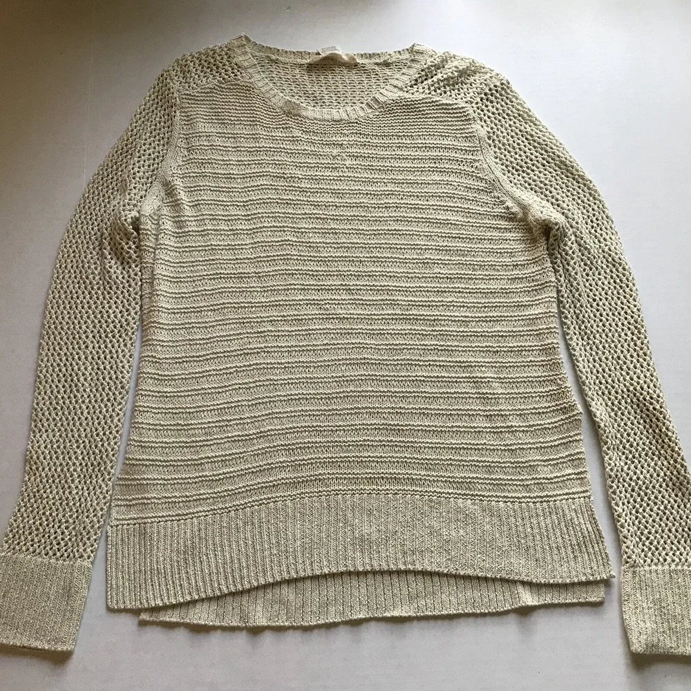Lovestitch Tan Brown Beige Pullover Knit Sweater Women's Sz M A2171